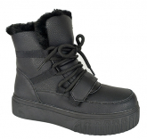 252D-Z11-6525 Чёр 33-2,34-2,35-2,36-2,37-2,38-2 Flamingo Ботинки Повсед Оксфорд Иск.мат, Нат.шерсть, Резина Зима жен