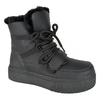 252D-Z11-6525 Чёр 33-2,34-2,35-2,36-2,37-2,38-2 Flamingo Ботинки Повсед Оксфорд Иск.мат, Нат.шерсть, Резина Зима жен