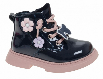 R168995033DB Т.син 22-2,23-2,24-2,25-2,26-2 Сказка Ботинки Повсед Дерби Иск.мат, Байка/Флис В/О жен