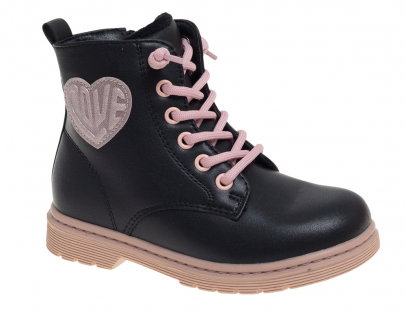 R218395516BK Чёр 27-1,28-2,29-1,30-1,31-2,32-1 Сказка Ботинки Повсед Дерби Иск.мат, Байка/Флис В/О жен