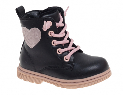 R223195016BK Чёр 22-2,23-2,24-2,25-2,26-2 Сказка Ботинки Повсед Дерби Иск.мат, Байка/Флис В/О жен