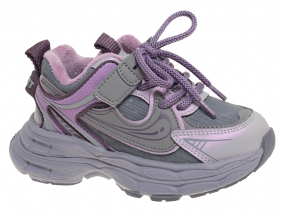 R173395634PE Фиол 27-1,28-1,29-2,30-1,31-1,32-2 Сказка П/ботинки Актив.отдых Кроссовки Иск.мат, Байка/Флис В/О жен