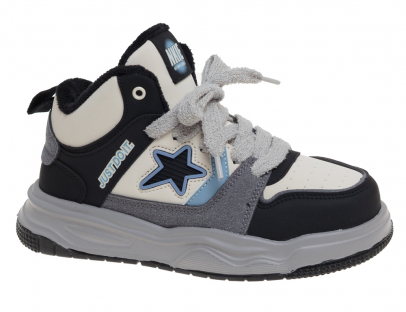 R531196055BK Чёр 33-1,34-2,35-2,36-2,37-1 Сказка Ботинки Актив.отдых Кроссовки Иск.мат, Байка/Флис В/О Муж