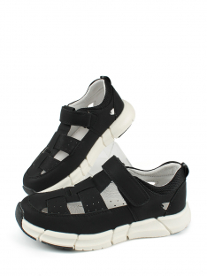 AL 14565 Чёр 32-1,33-1,34-1,35-1,36-1,37-1 Antilopa П/ботинки Школа Сандалеты Иск.мат, Кожподклад, полим.мат Лето Муж