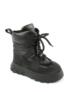 AL 15507 Чёр 32-1,33-1,34-1,35-1,36-1,37-1 Antilopa П/сапоги Повсед Дутики Иск.мат, Нат.шерсть, полим.мат Зима жен