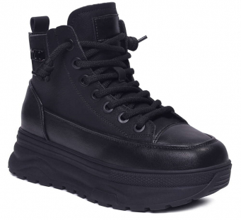 F7694-3 Чёр 36-1,37-2,38-2,39-2,40-1 Strobbs Ботинки Повсед Дерби Нат.кожа, Байка/Флис, Резина В/О жен