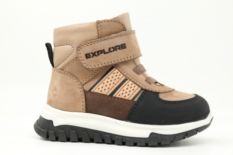 51504ут-3 Беж 22-1,23-1,24-1,25-1,26-1 Kapika Ботинки Повсед Оксфорд Нат.кожа, Байка/Флис В/О жен