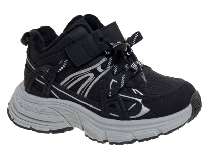 R029396096BK Чёр Сказка Ботинки Актив.отдых Кроссовки Иск.мат, Байка/Флис В/О Муж