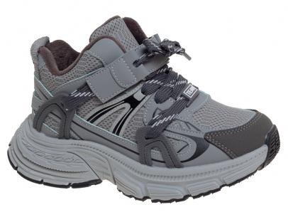 R029396096GR Сер 33-1,34-2,35-2,36-2,37-1 Сказка Ботинки Актив.отдых Кроссовки Иск.мат, Байка/Флис В/О Муж