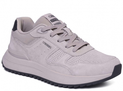 F7679-12 Беж 36-1,37-2,38-2,39-2,40-1 Strobbs П/ботинки Актив.отдых Кроссовки Нат.кожа, Текстиль, ЭВА,Резина,ТПУ вставка В/О Муж