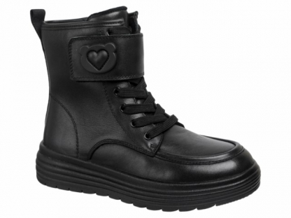 50-655DL Чёр 30-2,31-2,32-2,33-2,34-2,35-2 Indigo kids Ботинки Повсед Дерби Иск.мат, Байка/Флис, ТЭП В/О жен