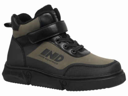 59-0550C2 Хаки / чёрный 33-2,34-2,35-2,36-2,37-2,38-2 Indigo kids Ботинки Повсед Оксфорд Иск.мат, Байка/Флис, ТЭП В/О Муж