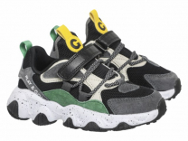 92-053B3 Чёрный / зелёный 31-2,32-2,33-2,34-2,35-2,36-2 Indigo kids П/ботинки Актив.отдых Кроссовки Нат.кожа, Текстиль, ЭВА / ТЭП В/О Муж