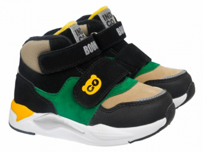 97-022B2 Чёрный / бежевый 23-2,24-2,25-2,26-3,27-3 Indigo kids Ботинки Повсед Оксфорд Иск.мат, Байка/Флис, ЭВА / ТЭП В/О Муж