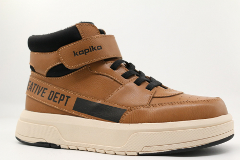 53707ук-2 Светло-коричневый 33-1,34-1,35-1,36-1,37-1 Kapika Ботинки Повсед Оксфорд Иск.мат, Байка/Флис, ЭВА/ТЭП В/О Муж