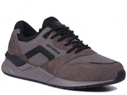 C3820-10 Сер 41-1,42-2,43-2,44-2,45-1 Strobbs П/ботинки Актив.отдых Кроссовки Иск.мат, Текстиль, ПУ,Резина,ТПУ вставка В/О Муж