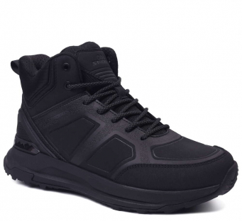 C9423-3 Чёр 41-1,42-2,43-2,44-2,45-1 Strobbs Ботинки Повсед Оксфорд Иск.мат, Нат.шерсть, ЭВА,Резина,ТПУ вставка Зима Муж