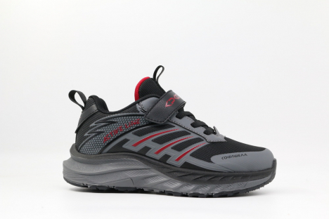 721200с-1 черный-красный 28-1,29-1,30-1,31-1,32-1 Kapika П/ботинки Актив.отдых Кроссовки Softshell, Текстиль В/О Муж