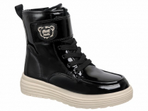 50-655AL Чёрный / бежевый 30-2,31-2,32-2,33-2,34-2,35-2 Indigo kids Ботинки Повсед Дерби Нат.кожа, Байка/Флис, ТЭП В/О жен