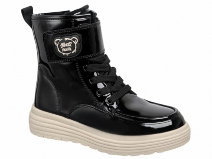 50-655AL Чёрный / бежевый 30-2,31-2,32-2,33-2,34-2,35-2 Indigo kids Ботинки Повсед Дерби Нат.кожа, Байка/Флис, ТЭП В/О жен