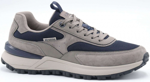 C3872-2 синий/серый 41-1,42-2,43-2,44-2,45-1 Strobbs П/ботинки Актив.отдых Кроссовки Нат.кожа, Текстиль, ЭВА,Резина,ТПУ вставка В/О Муж