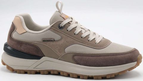 C3872-16 Бежевый/Коричневый 41-1,42-2,43-2,44-2,45-1 Strobbs П/ботинки Актив.отдых Кроссовки Нат.кожа, Текстиль, ЭВА,Резина,ТПУ вставка В/О Муж