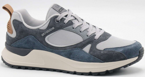 C3878-4 Сер 41-1,42-2,43-2,44-2,45-1 Strobbs П/ботинки Актив.отдых Кроссовки Нат.кожа, Текстиль, ЭВА,Резина,ТПУ вставка В/О Муж