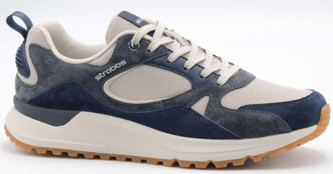 C3878-16 Бежевый/Синий 41-1,42-2,43-2,44-2,45-1 Strobbs П/ботинки Актив.отдых Кроссовки Нат.кожа, Текстиль, ЭВА,Резина,ТПУ вставка В/О Муж