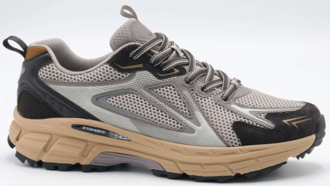 C3886-25 Бежевый/Коричневый 41-1,42-2,43-2,44-2,45-1 Strobbs П/ботинки Актив.отдых Кроссовки Иск.мат, Текстиль, ЭВА,Резина,ТПУ вставка В/О Муж