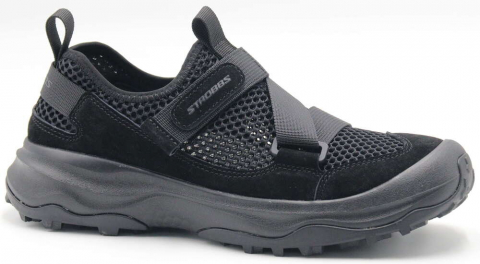 C3891-3 Чёр 41-1,42-2,43-2,44-2,45-1 Strobbs П/ботинки Актив.отдых Кроссовки Нат.кожа, Без подклада, ЭВА,Резина Лето Муж