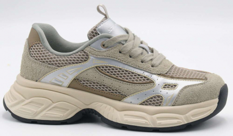 F7728-25 Беж 36-1,37-2,38-2,39-2,40-1 Strobbs П/ботинки Актив.отдых Кроссовки Иск.мат, Текстиль, ПУ,ТПУ вставка В/О жен