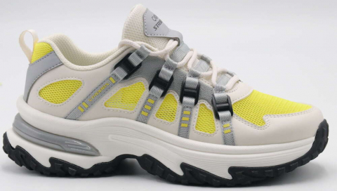 F7729-12 Белый/Жёлтый 36-1,37-2,38-2,39-2,40-1 Strobbs П/ботинки Актив.отдых Кроссовки Иск.мат, Текстиль, ПУ,ТПУ вставка В/О жен