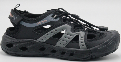 F7809-3 Чёр 36-1,37-2,38-2,39-2,40-1 Strobbs Туфли Актив.отдых Сандалеты Иск.мат, Текстиль, ЭВА,ТПР Лето жен