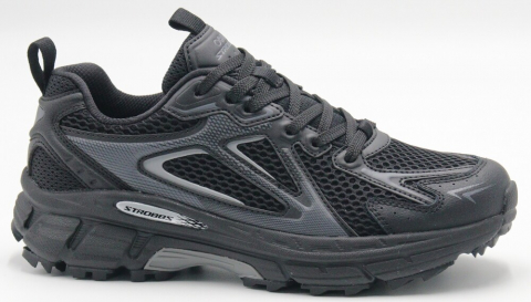 F7733-3 Чёр 36-1,37-2,38-2,39-2,40-1 Strobbs П/ботинки Актив.отдых Кроссовки Иск.мат, Текстиль, ЭВА,Резина,ТПУ вставка В/О Муж