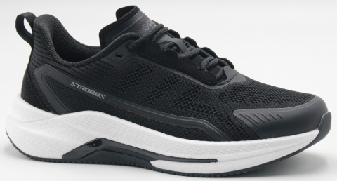 F7747-3 Чёр 36-1,37-2,38-2,39-2,40-1 Strobbs П/ботинки Актив.отдых Кроссовки Иск.мат, Текстиль, ЭВА,Резина,ТПУ вставка В/О жен