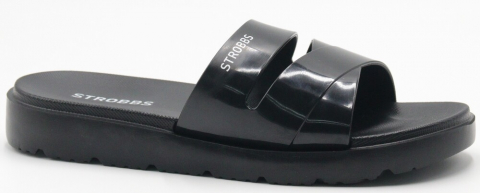 F7750-3 Чёр 36-1,37-2,38-2,39-2,40-1 Strobbs Туфли Пляж Шлепанцы/Пантолеты ПВХ, Без подклада, ЭВА Лето жен