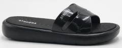 F7752-3 Чёр 36-1,37-2,38-2,39-2,40-1 Strobbs Туфли Пляж Шлепанцы/Пантолеты ПВХ, Без подклада, ЭВА Лето жен