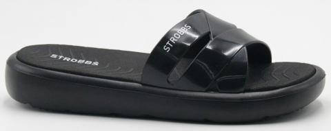 F7752-3 Чёр 36-1,37-2,38-2,39-2,40-1 Strobbs Туфли Пляж Шлепанцы/Пантолеты ПВХ, Без подклада, ЭВА Лето жен