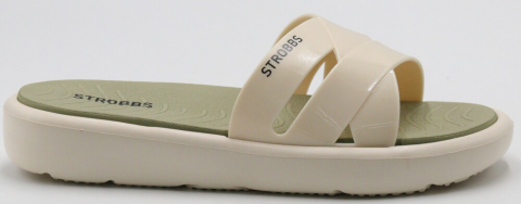 F7752-16 Беж 36-1,37-2,38-2,39-2,40-1 Strobbs Туфли Пляж Шлепанцы/Пантолеты ПВХ, Без подклада, ЭВА Лето жен