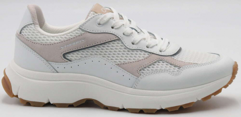 F7756-12 бежевый/белый 36-1,37-2,38-2,39-2,40-1 Strobbs П/ботинки Актив.отдых Дерби Текстиль, Текстиль, ЭВА,Резина В/О жен