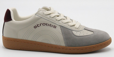 F7782-12 Бежевый/Серый 36-1,37-2,38-2,39-2,40-1 Strobbs П/ботинки Актив.отдых Кроссовки Нат.кожа, Текстиль, Резина В/О жен