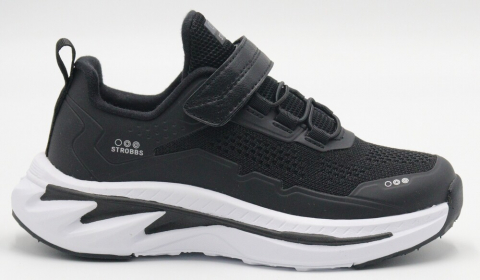 N1801-3 Чёр 31-1,32-1,33-2,34-2,35-2 Strobbs П/ботинки Актив.отдых Кроссовки Иск.мат, Текстиль, ЭВА,ТПР В/О Муж