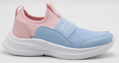 N1803-5 Голубой/розовый 31-1,32-1,33-2,34-2,35-2 Strobbs П/ботинки Актив.отдых Слипоны Текстиль, Текстиль, ЭВА Лето жен