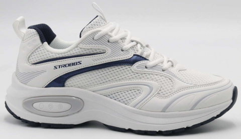 F7777-12 белый/синий 36-1,37-2,38-2,39-2,40-1 Strobbs П/ботинки Актив.отдых Кроссовки Иск.мат, Текстиль, ЭВА,Резина В/О жен