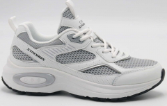 F7776-4 Белый/Серый 36-1,37-2,38-2,39-2,40-1 Strobbs П/ботинки Актив.отдых Кроссовки Иск.мат, Текстиль, ЭВА,Резина,ТПУ вставка В/О Муж