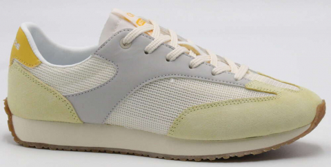 F7780-8 Белый/Жёлтый 36-1,37-2,38-2,39-2,40-1 Strobbs П/ботинки Актив.отдых Кроссовки Нат.кожа, Текстиль, ЭВА,Резина В/О жен