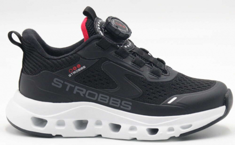 N1795-3 Чёр 31-1,32-1,33-2,34-2,35-2 Strobbs П/ботинки Актив.отдых Кроссовки Иск.мат, Текстиль, ЭВА,ТПР В/О Муж