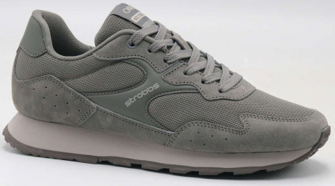 F7703-10 Сер 36-1,37-2,38-2,39-2,40-1 Strobbs П/ботинки Актив.отдых Кроссовки Нат.кожа, Текстиль, ЭВА,Резина В/О Муж