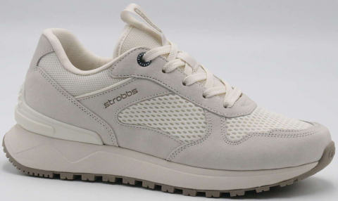 F7705-16 Беж 36-1,37-2,38-2,39-2,40-1 Strobbs П/ботинки Актив.отдых Кроссовки Нат.кожа, Текстиль, ЭВА,Резина,ТПУ вставка В/О Муж