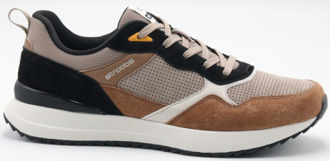 C3858-25 Бежевый/Коричневый 41-1,42-2,43-2,44-2,45-1 Strobbs П/ботинки Актив.отдых Кроссовки Нат.кожа, Текстиль, ЭВА,Резина,ТПУ вставка В/О Муж